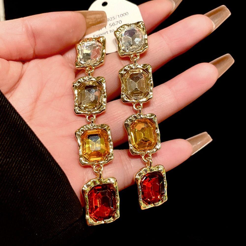 Headchain Rhinestone Tassel Earring Multifunction Sparkling Necklace  Birthday Gift