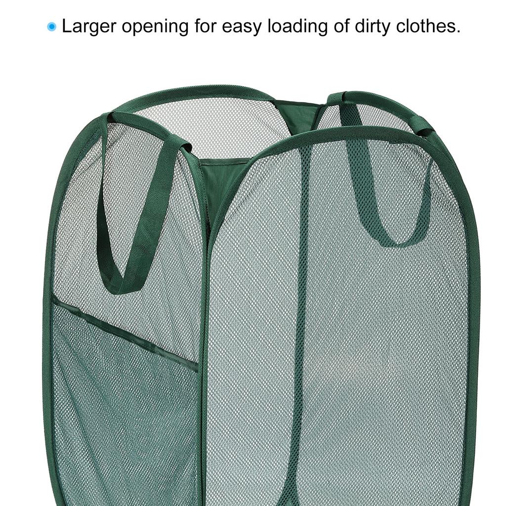 Home Bathroom Mesh Storage Basket Mesh Laundry Hamper Collapsible Laundry Baskets Bag for Laundry Room Travel 36 x 36 x 58cm