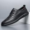 FashionAutumn New Designer Men's Dress Shoes Fashion Black Casual Leather Shoes for Men Korean Lace Light Loafers Male