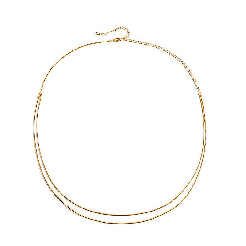 Fashion trend women's metal thin chain body chain, simple double-layer thin snake bone chain waist chain