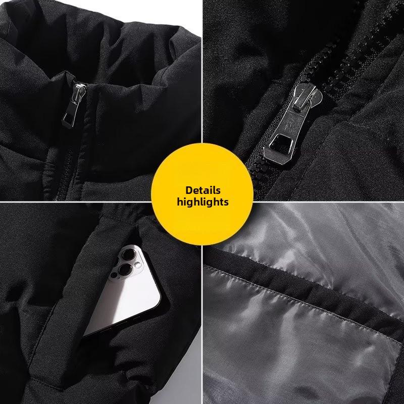 Unisex Stehkragen Dicke Baumwollpufferjacke - Winterwarm