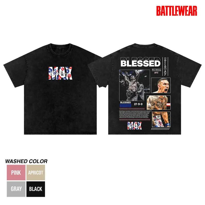 UFC 329 MAX HOLLOWAY TEE, Blessed UFC, MMA Graphic Tee, UFC MMA Shirt, Gym Wear