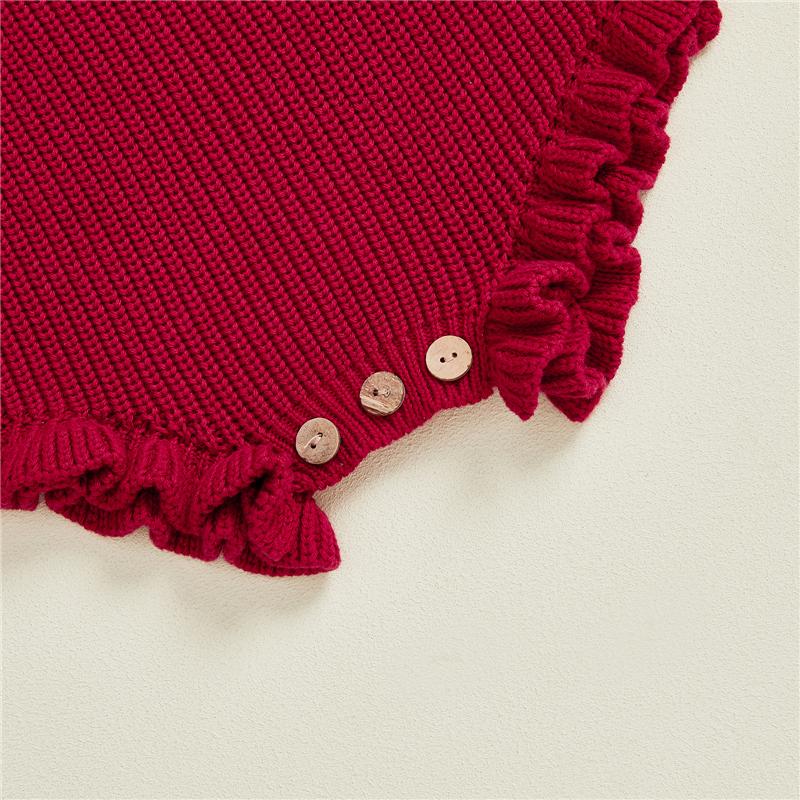 Neugeborenes Baby Mädchen Junge Pullover Strampler Baumwolle Weich Gestrickt Overall Einfarbige Warme Herbst Winter Weihnachten Kleidung