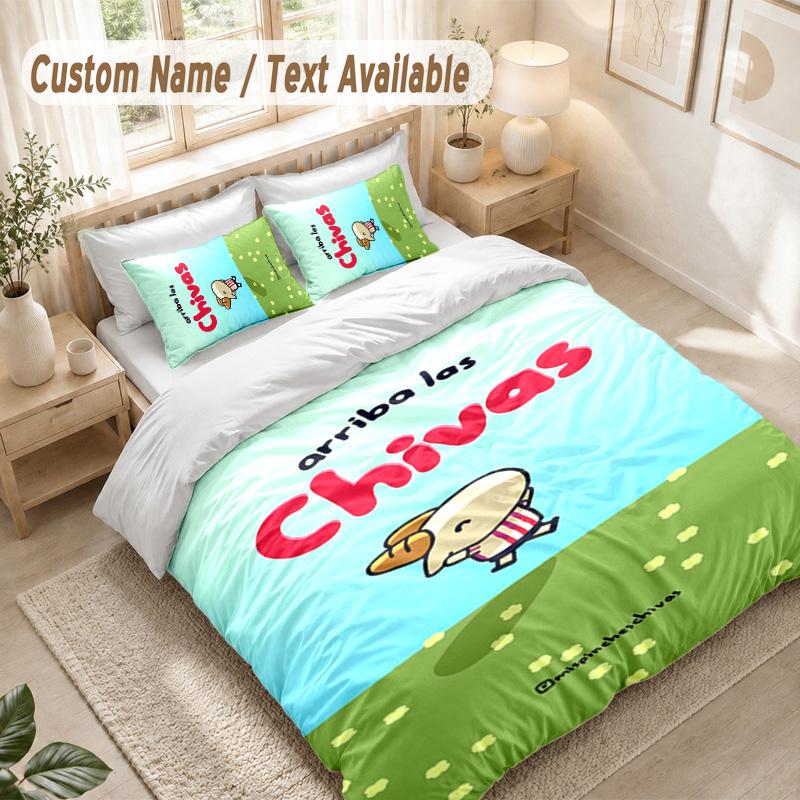 Chivas Bedding Set, 1 Duvet Cover & 2 Pillowcases Soft Comfortable Bedroom Home Textile Decor