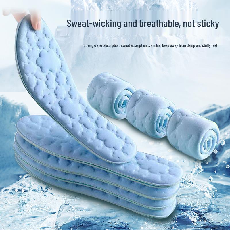 Stepping-on-Air Mugwort Deodorizing Insoles: Super Soft, Shock-Absorbing Cushion for Men and Women, Relieve Foot Pain and Tiredness from Long Standing