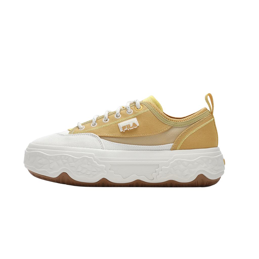 Fila Rock Thick Sole Versatile Durable Low Top Canvas Shoes Women sneaker Golden-Apricot-Yellow F12W421301FGJ