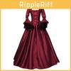 Lace Middle Ages Patchwork Dress With Large Trumpet Sleeves Court Skirt Evening