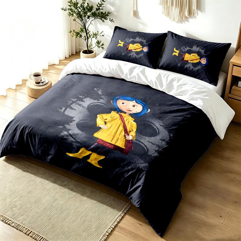 Coraline 3pc Duvet Cover Set Simple Modern Bedding Set Wrinkle Resistant Soft Fabric All Season Use a perfect gift