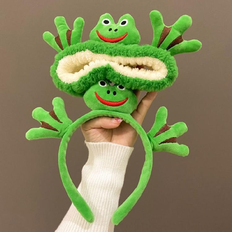 Cosplay Party Cute Green Frog Headband Woman Girls Makeup Washing Face Headwear