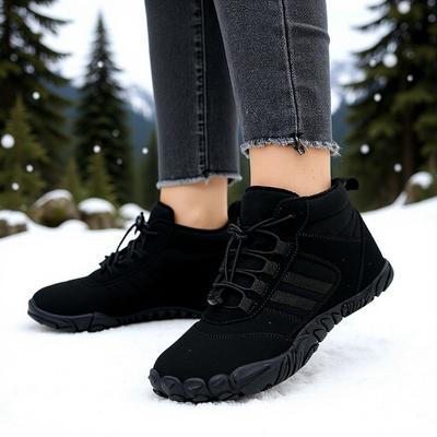 Household Casual Barefoot Cotton Shoes Women's Outer Winter Cotton Boots Men's Piled Thickened Slippers Snow Boots Couple Hiking Shoes