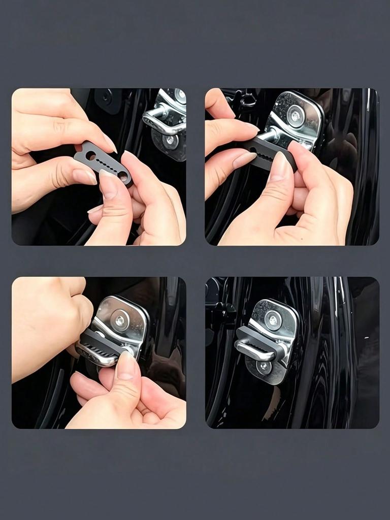 4pcs Car Door Lock Shock Absorbing Pads/Anti-Vibration Buffer Pads, Universal for Most Models, Thick Anti-Collision, Impact-Resi