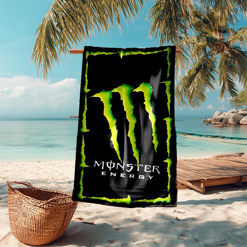 Beweis Strandtuch mit Monster Energy LOGO Muster - weich, saugfähig, schnelltrocknend, maschinenwaschbar - perfekt zum Schwimmen, Camping, Baden
