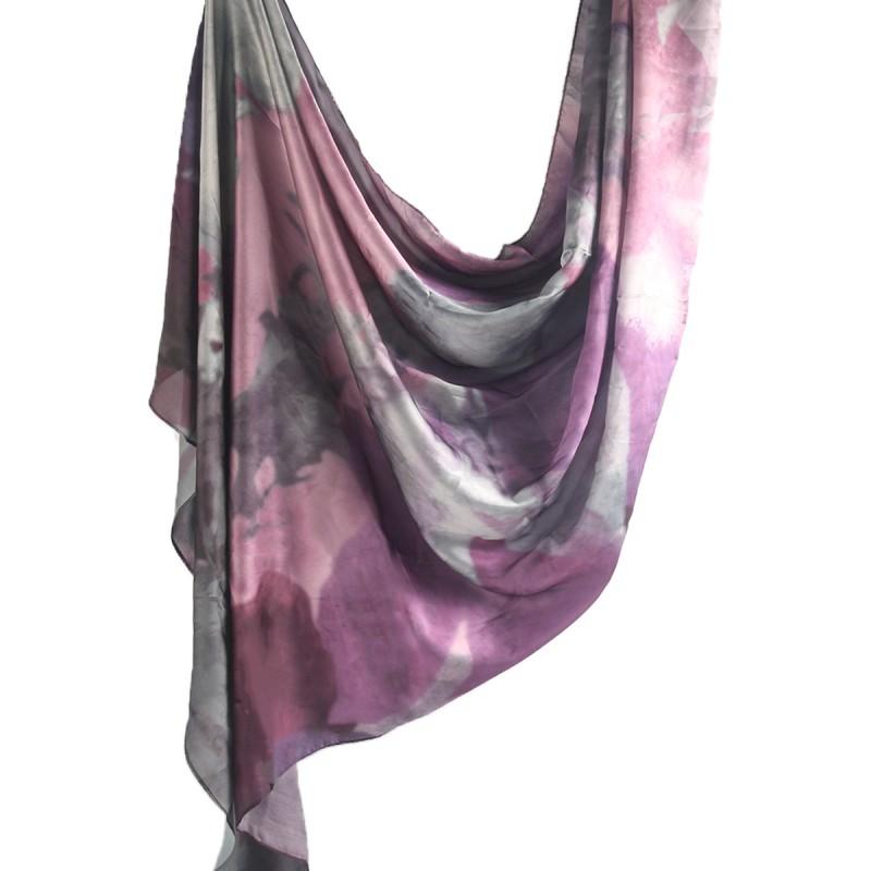 Silk Printed Scarf Wrap Shawl Ethnic Style Marble Lightweight Versatile Accessory Women
