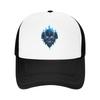 Fashion Blue Skull with Fire Mesh Baseball Cap Holiday Travel Womens Caps