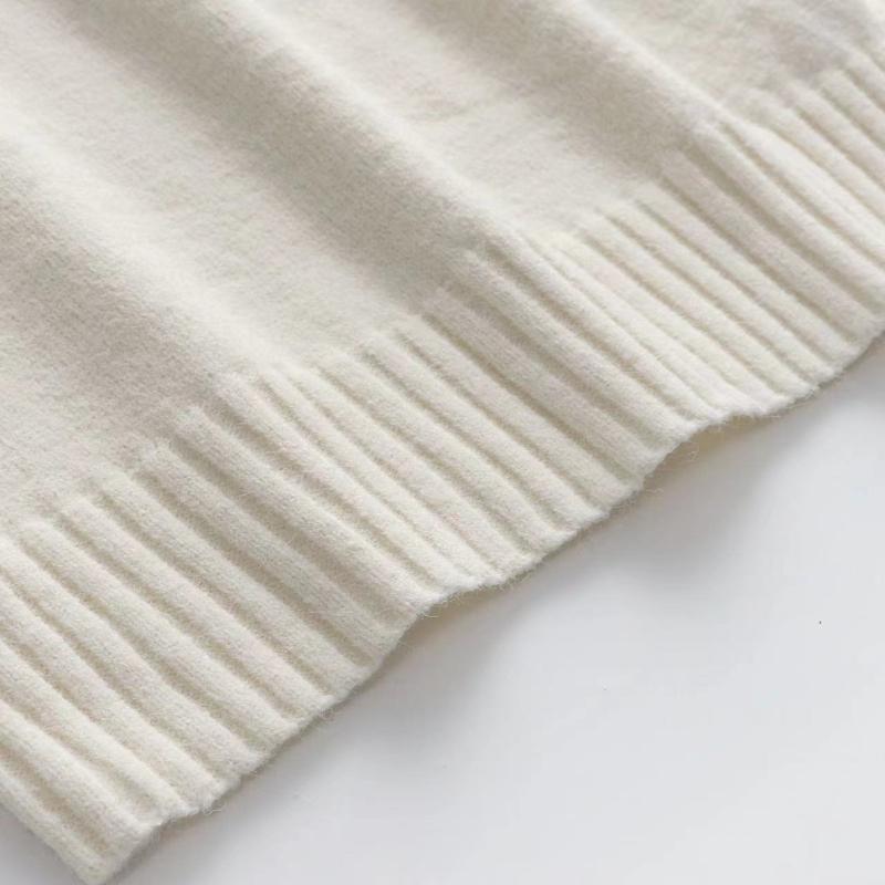 IHUASU Women's Autumn and Winter Solid Colour Sweater High Neck Pullover Loose Women's Solid Colour Sweater