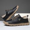 Fashion New Handmade Mens Walking Shoes Non-Slip Casual Leather Shoes Comfortable Leisure Hiking Footwear Outdoor Male Sneakers Trainers