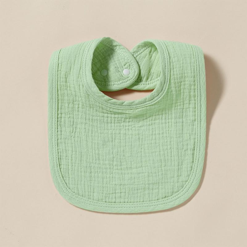 1pc Solid Colour Cotton Gauze Baby Bibs Ruffle Lace Infant Newborn Feeding Burp Cloth Saliva Towel Adjustable Bandana Drool Bibs