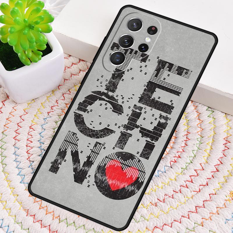Love Techno Music Quotes soft Silicone Phone Case For Samsung Galaxy note 10 pro S26 S25 S24 S23 S22 S21 Plus Ultra Capa Cover