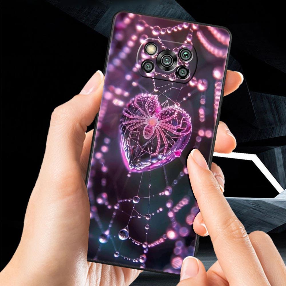 Spider Web Phone Case for Xiaomi Poco F7 F6 F5 F4 F3 X6 X5 X4 X3 NFC F7 Ultra M4 C51 C55 GT 5G Soft TPU Cover Fundas Capas Bags