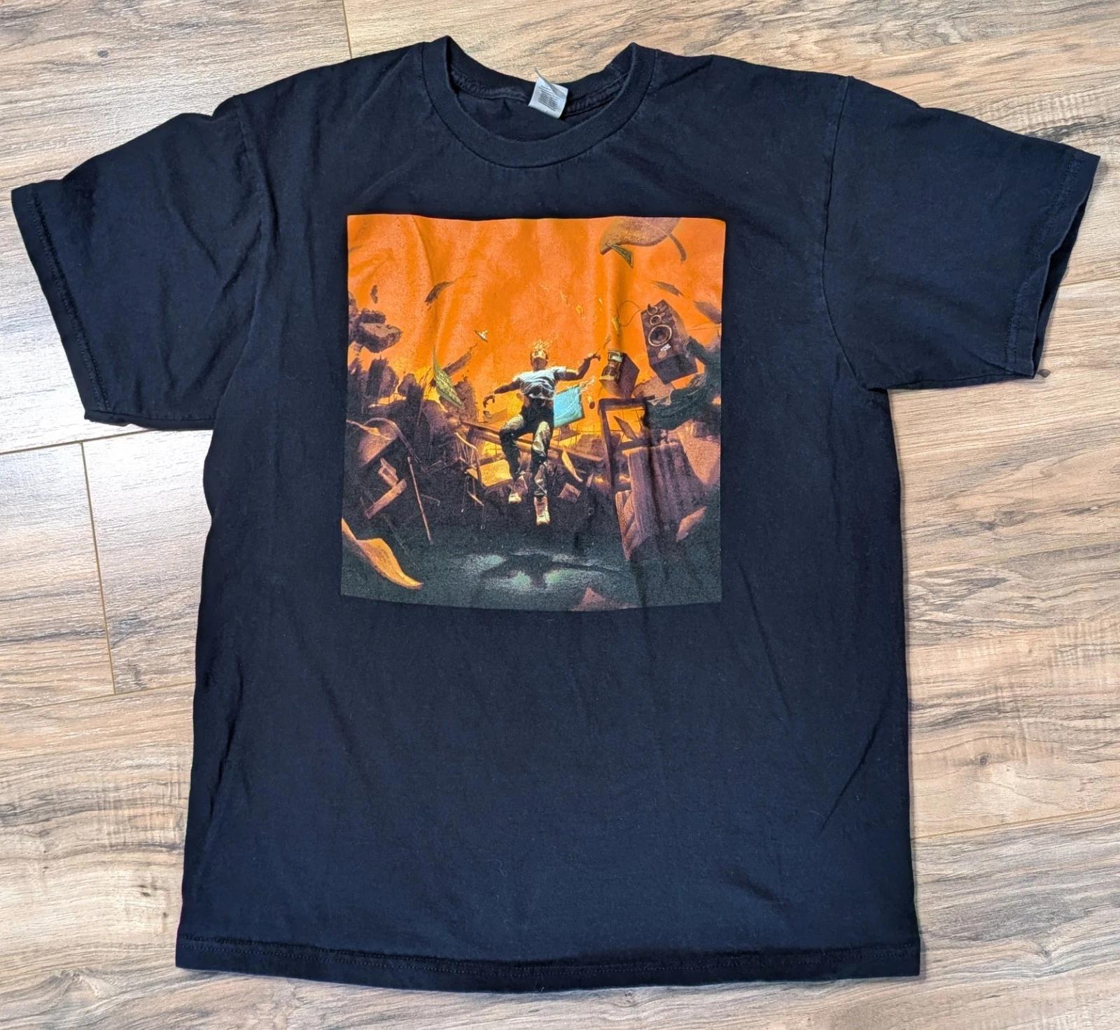 Logic No Pressure Shirt Large Black 100% Cotton Double Sided Rap Hip Hop Graphic S