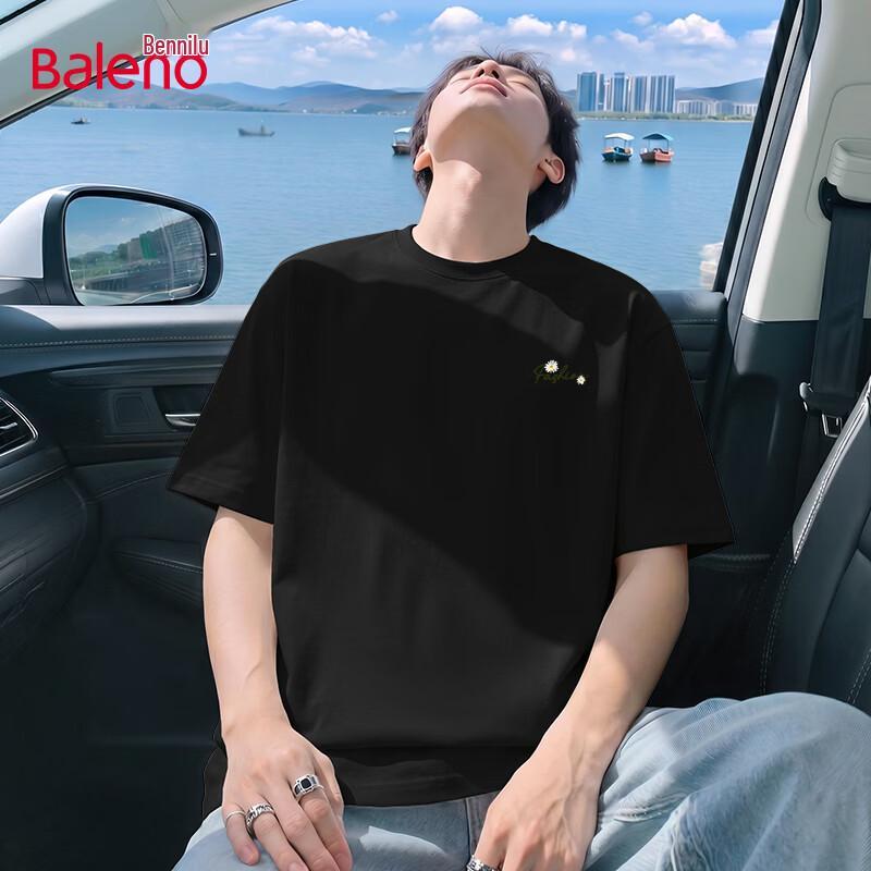 

Baleno Men s Pure Cotton Loose Fit Short Sleeve T-Shirt L