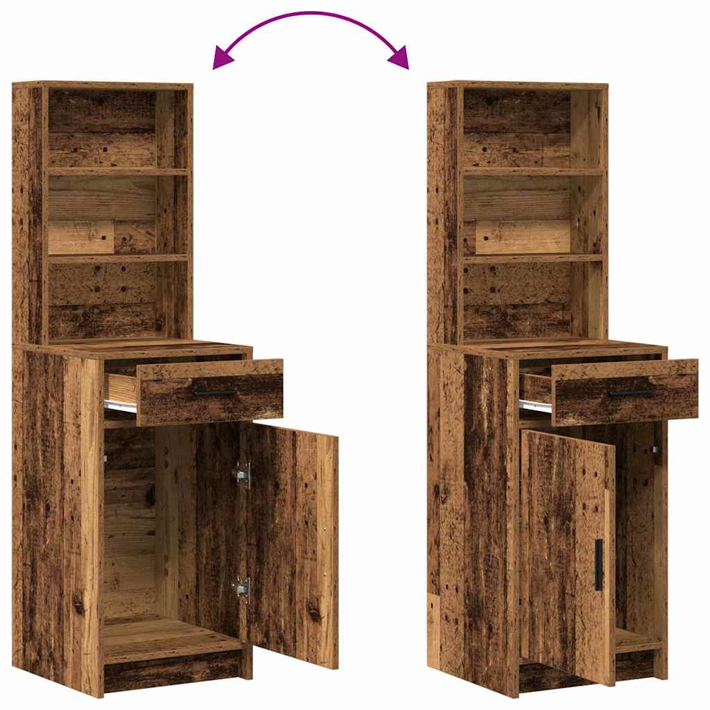 LED Vanity Table Set with Shelf 3 pcs Reclaimed Wood Particleboard