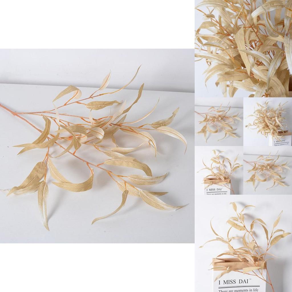 Faux Willow Leaf Fabric Flower With Injection Process For Wedding Outdoor And Home Decoration