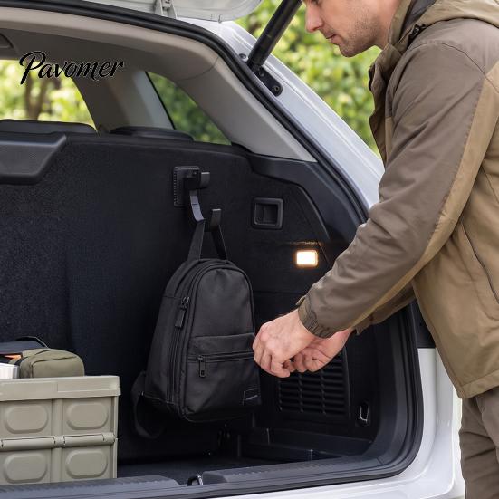 Auto Trunk Organizer Hooks 2Pcs Car Umbrella Hook, 3D Printed SUV Cargo Hooks, Vehicle No‑Drill Rear Hatch Storage Hanger for Hanging Bags,
