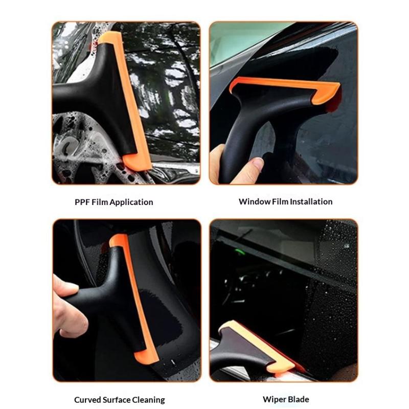 Non-Scratch Silicone Squeegee Car Wrap Tools Water Wiper Drying Blade Soft Window Squeegee Scraper For Windshield Glass Mirror