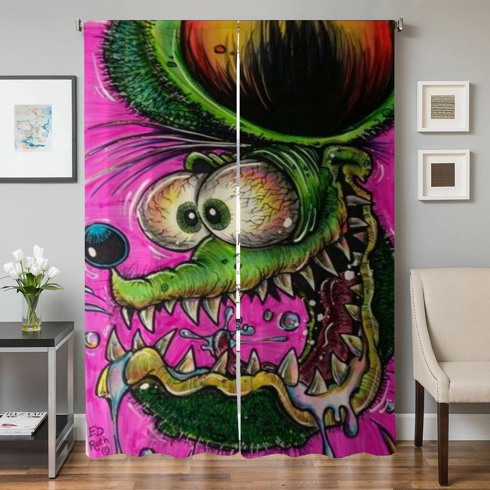 Fönster Köksgardiner för Vardagsrum 2 Delar Mörkläggningsgardiner Dörrgardin R-råtta F-fink Avskärmning Sovrumsdekoration Skugga