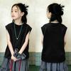 Korean Style Trendy Girls' Sleeveless Pure Cotton Vest Top - Summer New Arrivals for Medium & Large Children