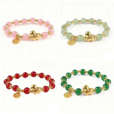  Year Lucky Horse Beaded Bracelet For Women Elegant Red Beads Fu Letter Charm Bracelets 2026 Chinese Festival Jewelry Gifts
