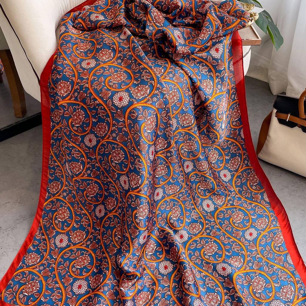 High-quality Luxurious Silk Scarves Headband Scarfs Neck Scarf For Women Chain Silk Scarf Women's Decorative Shawl