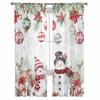 Christmas Poinsettia Berries Snowman Elk Sheer Curtains for Living Room Decoration Window Curtains Kitchen Tulle Voile Curtains