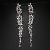 Elegant Floral Tassel Zircon Earrings: European & American Women's Fashion