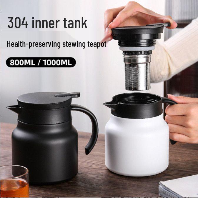 Smart Insulated Stewing Teapot with Temperature Display – Portable Double-Layer Tea Brewer