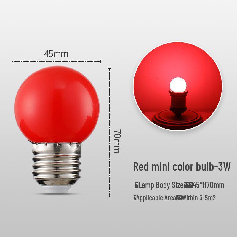 LED Color E27 Screw Base Night Light Bulb - Romantic Room Decoration, Bedroom Universal Type