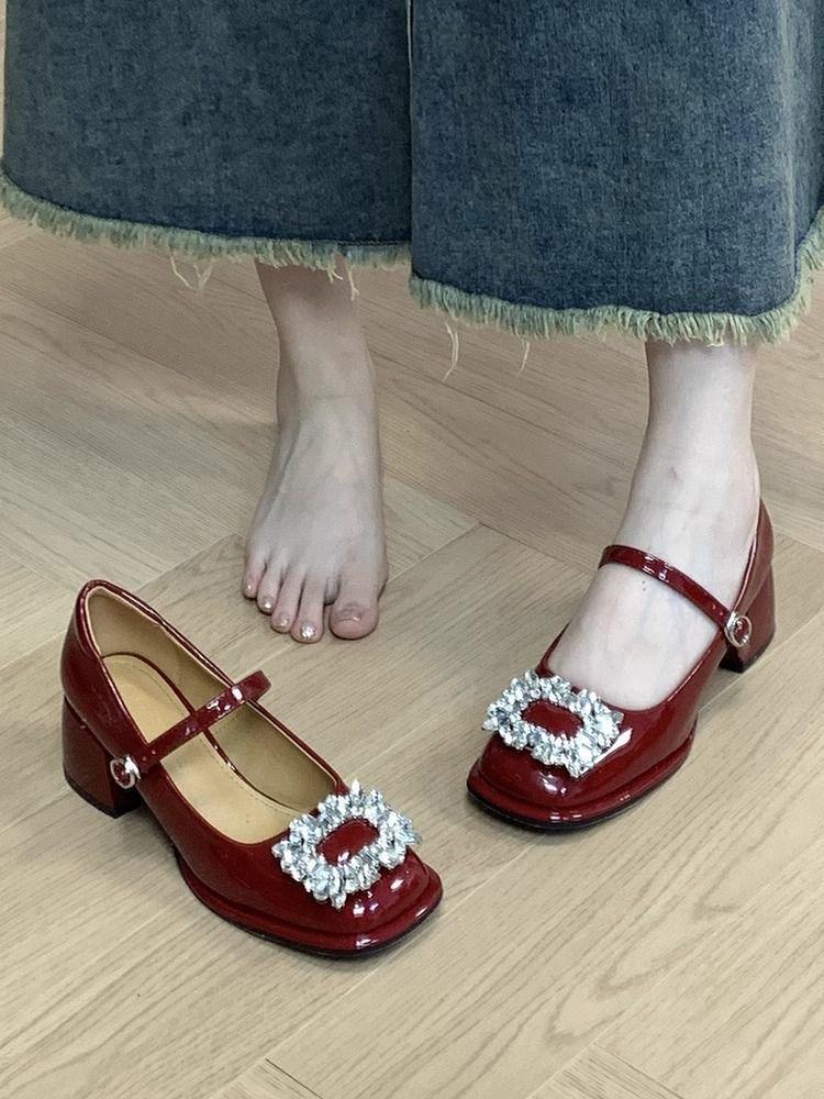 With Skirt Temperament Single Shoes Women's Evening Breeze Gentle Shoes 2025 New Fashion Spring Versatile High-heeled Mary Jane Shoes