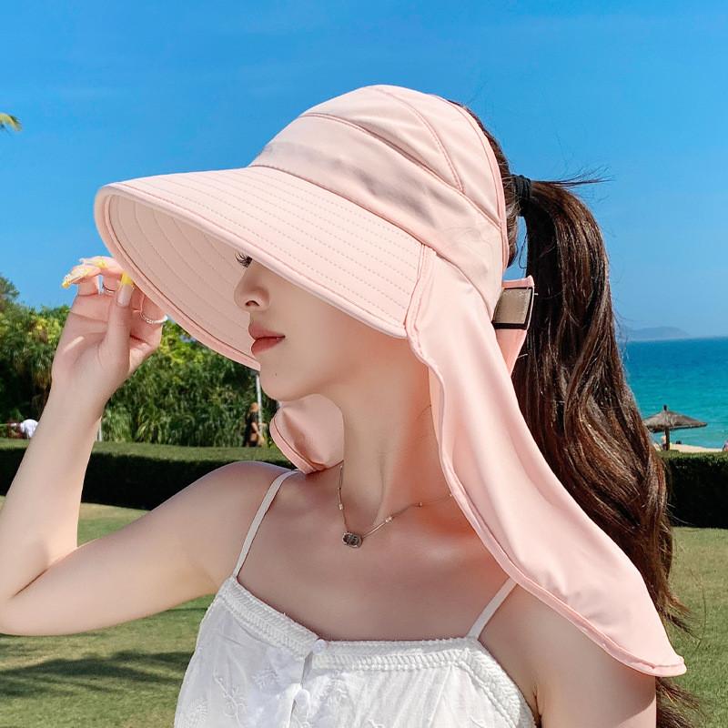 Summer Sun Protection Hat With Wide Brim And Neck Guard For Women Outdoor Sun Shield