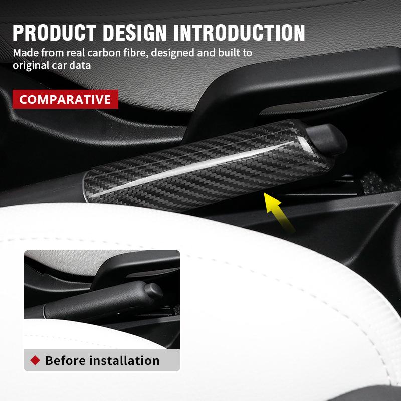 Fiat 500 Carbon Fiber Handbrake Grip Cover Trim