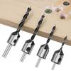 4pcs Carpentry Drill+1pc Wrech 3mm-6mm HSS Flute Countersink Drill Bits Set Chamfer Reamer for Woodworking Drill Bit Power Tools
