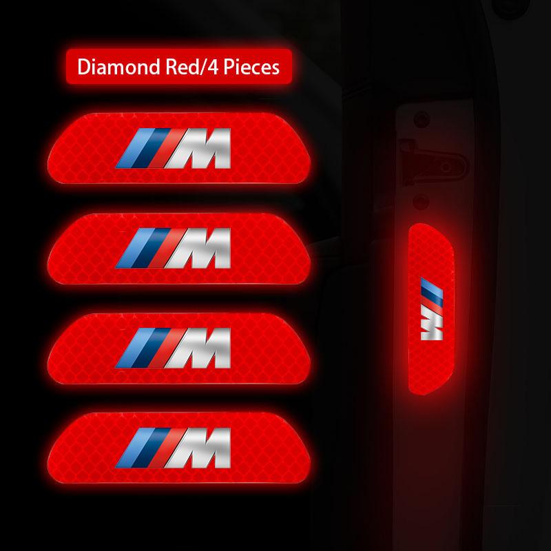 FA44Pcs Car Night Reflective Safety Warning Stickers For BMW X1 X2 X3 X5 X4 X6 X7 G30 G20 G32 G11 G12 F40 F30 F20 F10 F34 F07 F44