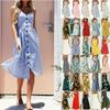 Stylish Boho Women's Summer Beach Midi Dress With Strappy Design And Button Pockets