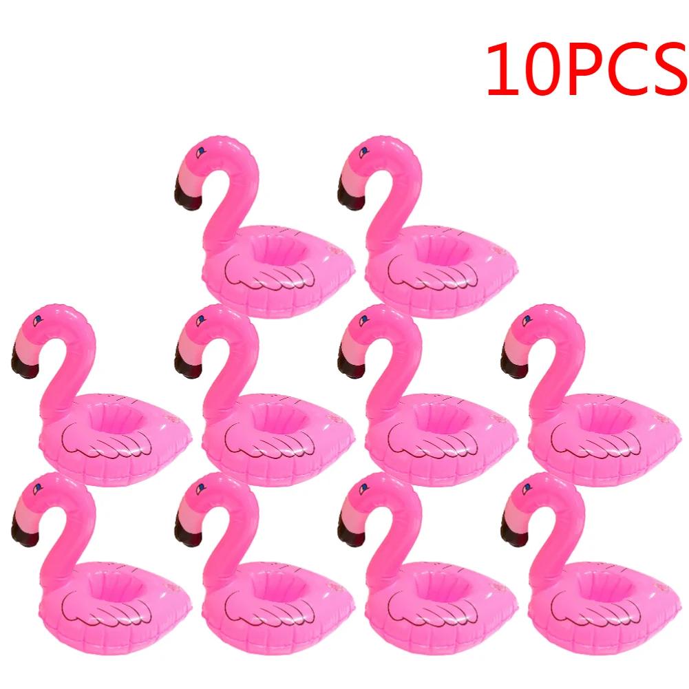 1-20 Pcs Inflatable Drink Cup Holder Tropical Flamingo Party Decoration Swimming Pool Toys PVC Floating Beverage Cup Holder Tray