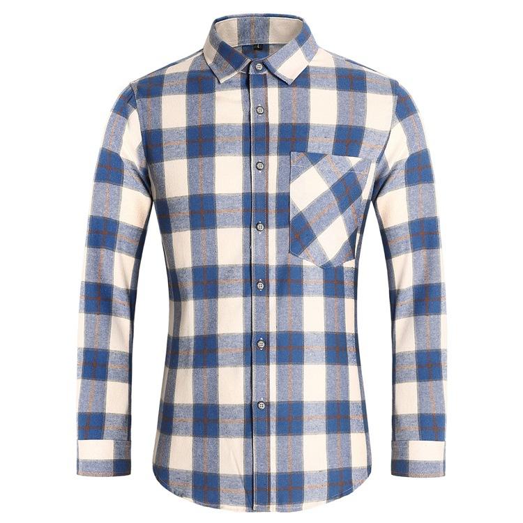 Koszule męskie wiosenne i jesienne Długie rękawy Frezowane włosy Duży rozmiar Koreańska wersja koszuli w kratę Casual Koszule męskie
