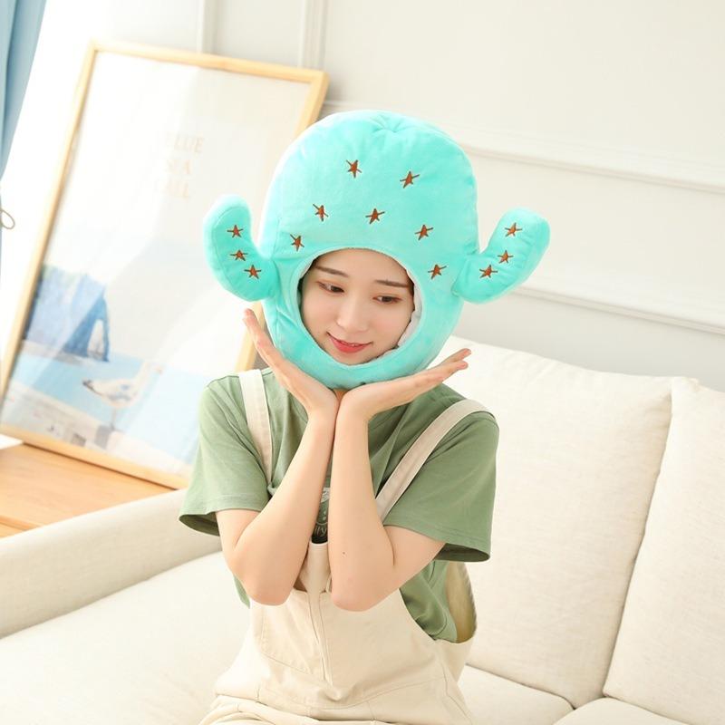 Hat cactus hood hat, plush hood photo props photo props cartoon hood photo props