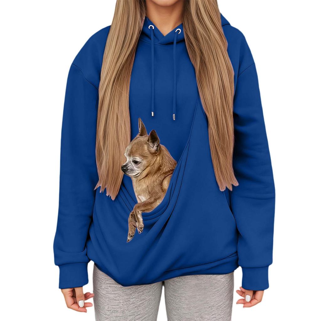 Women's Hoodie, Pet Bag, Sports Shirt, Pet Cat And Dog Pocket Holder, Top