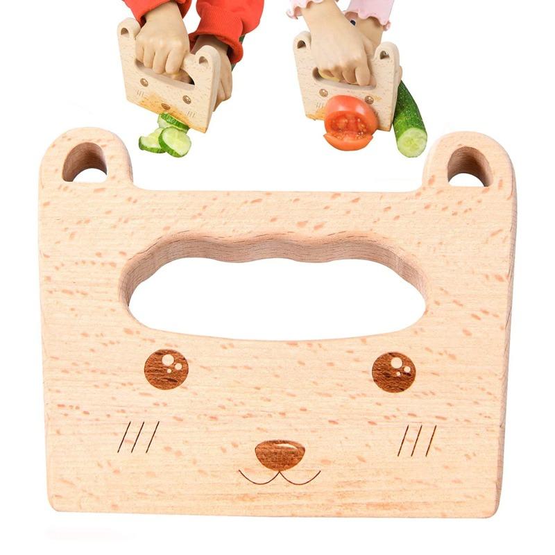 Wooden Knife Kids Cooking Toys Safe Knives Cutting Fruit Vegetable Chopper Kitchen Toy Montessori Education Tools For Toddlers