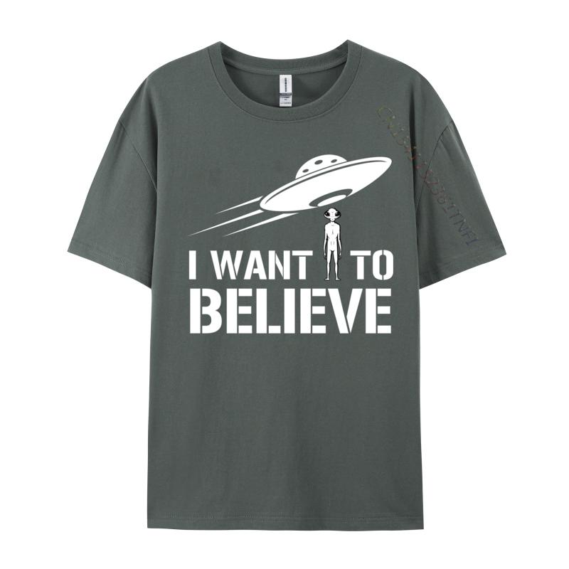 I Want To Believe Alien Ufo Roswell Extraterrestrial Ufos Casual Mens Fitted Casual Tops Shirts Cotton Top T-Shirts Casual