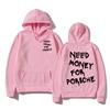 Autumn Winter Funny Need Money Printed Hoodie Fashionable Design for Men and Women Couples Casual Warm Hoodie